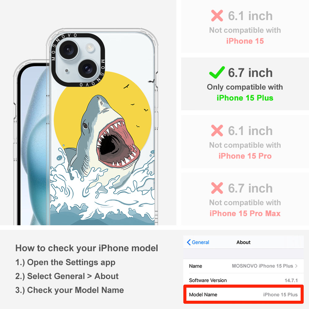 Shark Phone Case - iPhone 15 Plus Case Clear