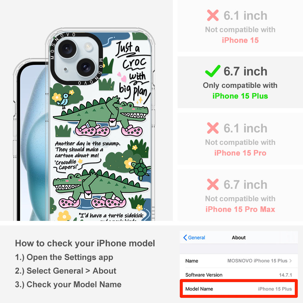 Croc with Big Plan Phone Case - iPhone 15 Plus Case