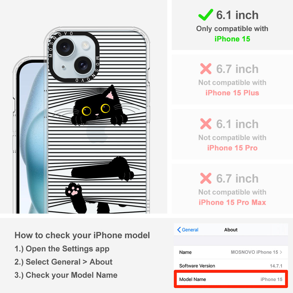 Hidden Black Cat Phone Case - iPhone 15 Case