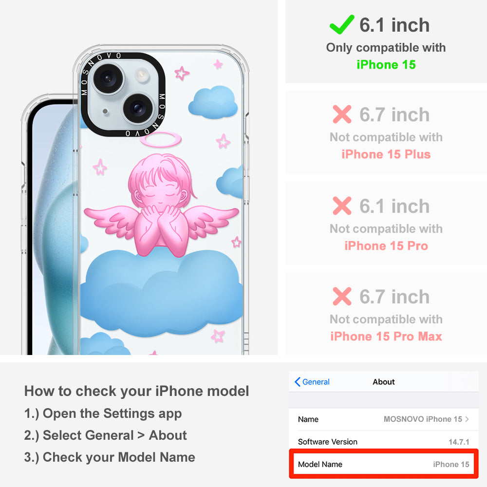 Pink Serenity Angel Phone Case - iPhone 15 Case
