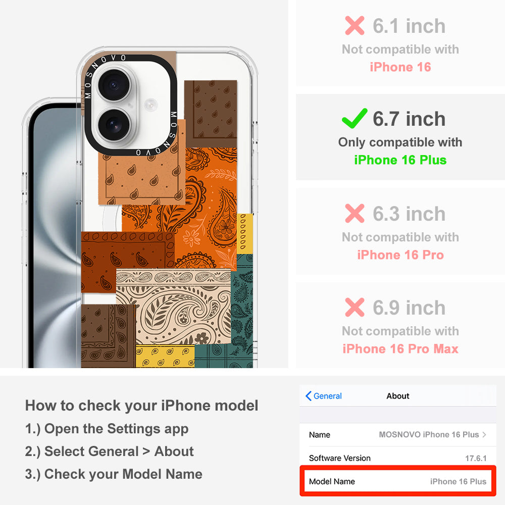 Vintage Paisley Phone Case - iPhone 16 Plus Case - MOSNOVO