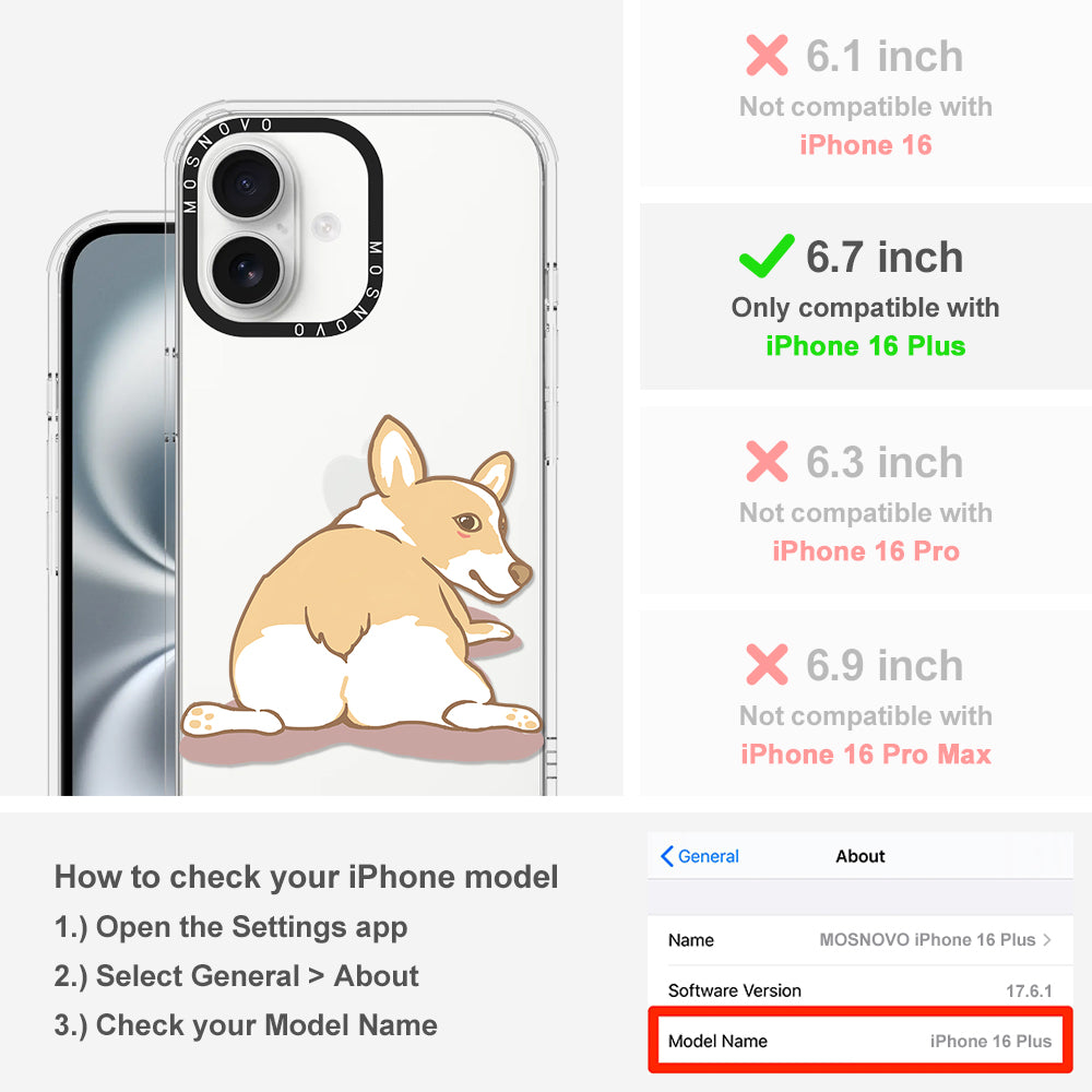 Corgi Dog Phone Case - iPhone 16 Plus Case - MOSNOVO