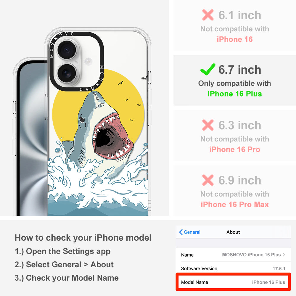 Shark Phone Case - iPhone 16 Plus Case - MOSNOVO