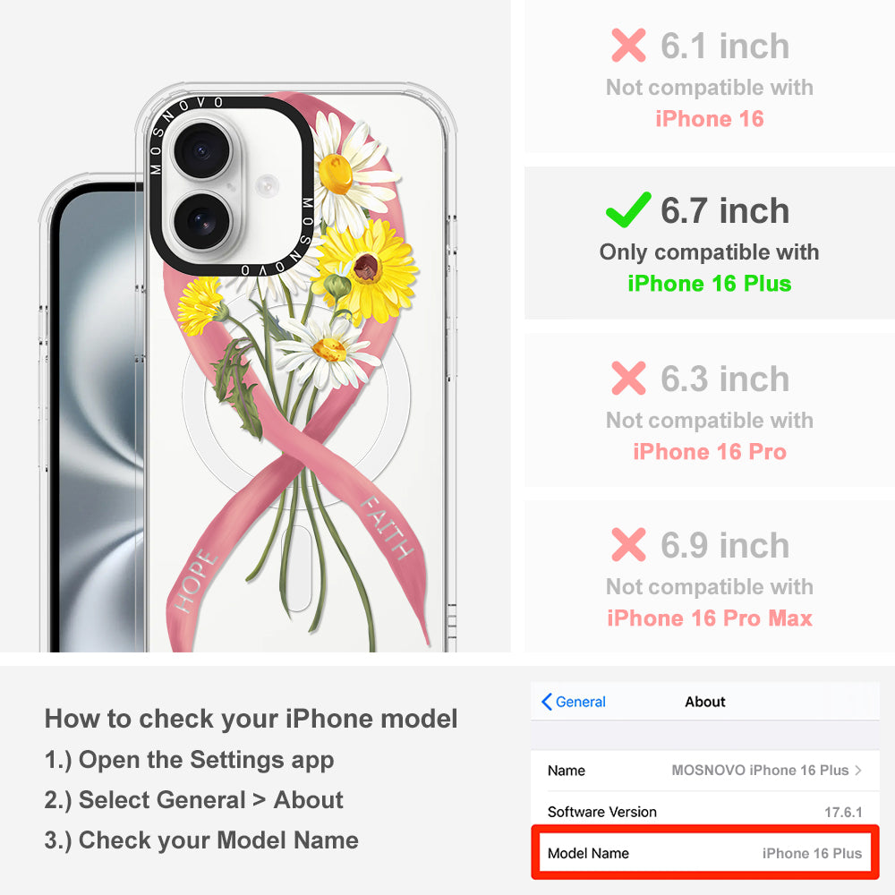 Breast Awareness Phone Case - iPhone 16 Plus Case - MOSNOVO