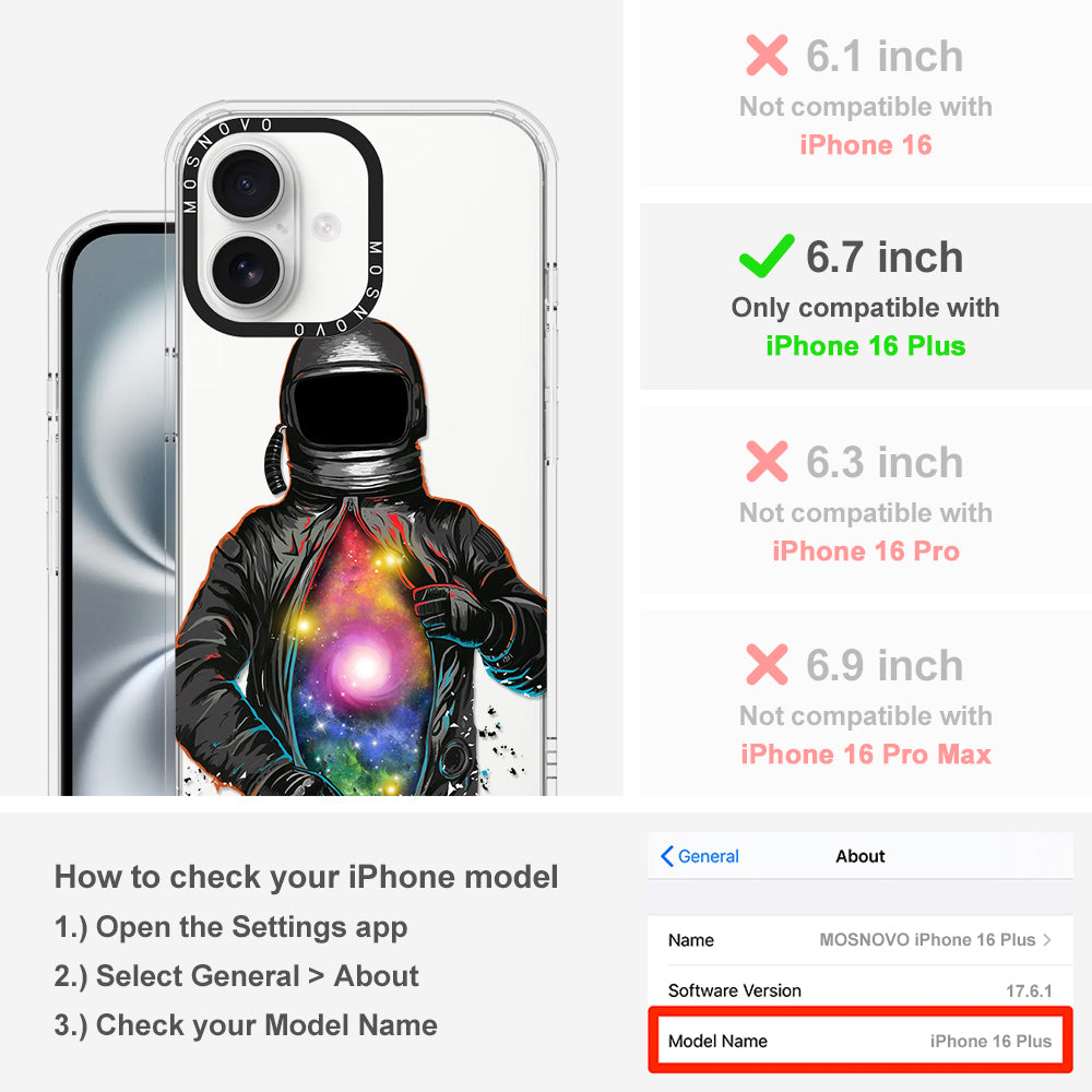 Mystery Astronaut Phone Case - iPhone 16 Plus Case - MOSNOVO