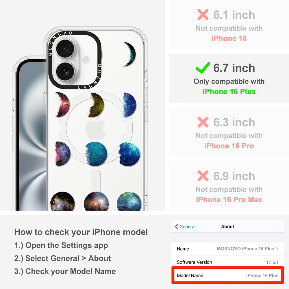 Moon Phase Phone Case - iPhone 16 Plus Case - MOSNOVO