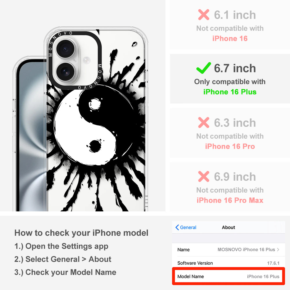 Ying Yang Phone Case - iPhone 16 Plus Case - MOSNOVO