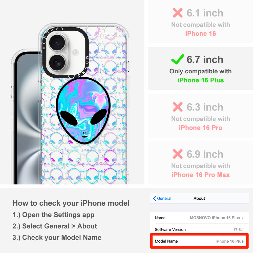 Space Alien Phone Case - iPhone 16 Plus Case - MOSNOVO