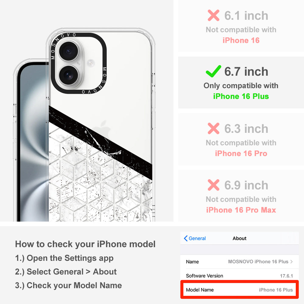 Marble Block Art Phone Case - iPhone 16 Plus Case - MOSNOVO