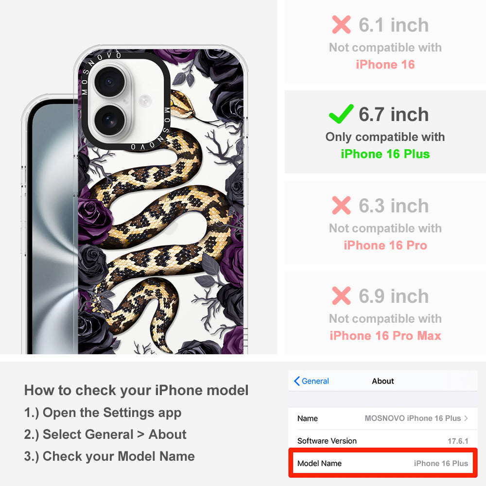 Secret Snake Garden Phone Case - iPhone 16 Plus Case - MOSNOVO