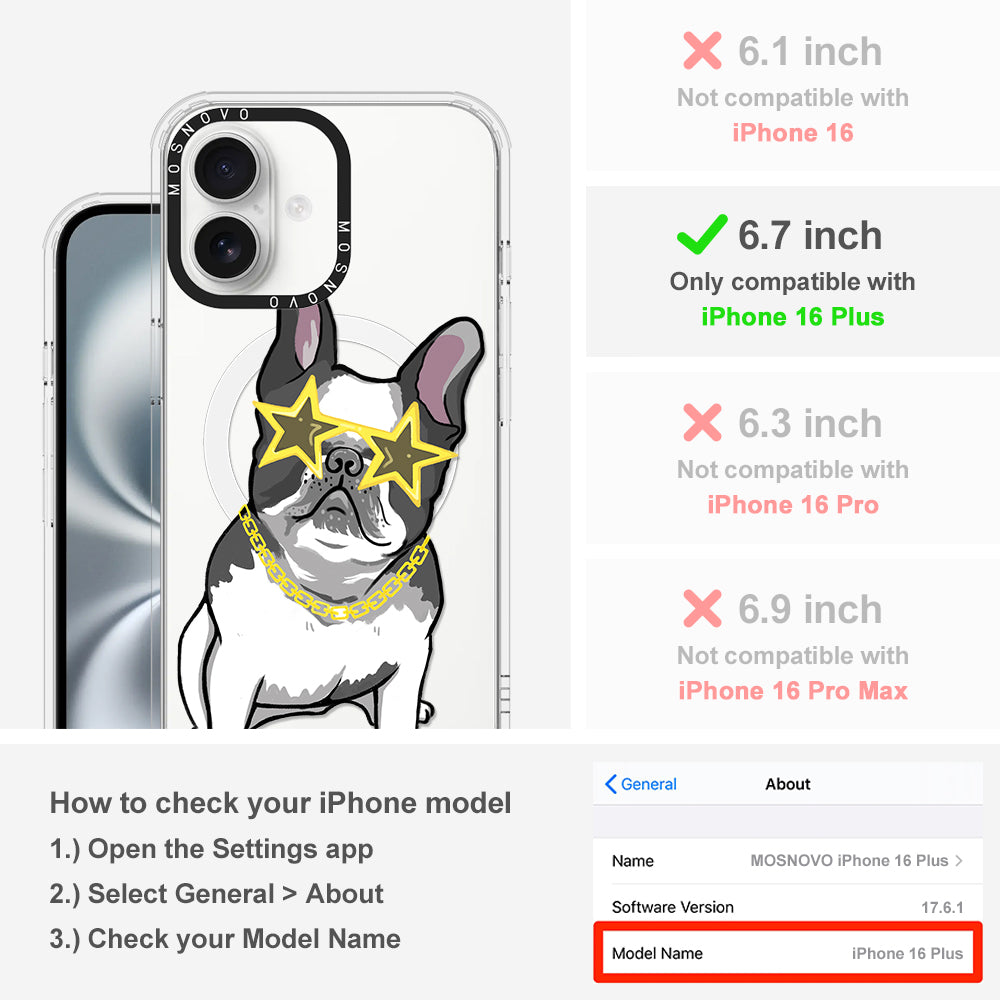 Cool French Bulldog Phone Case - iPhone 16 Plus Case - MOSNOVO