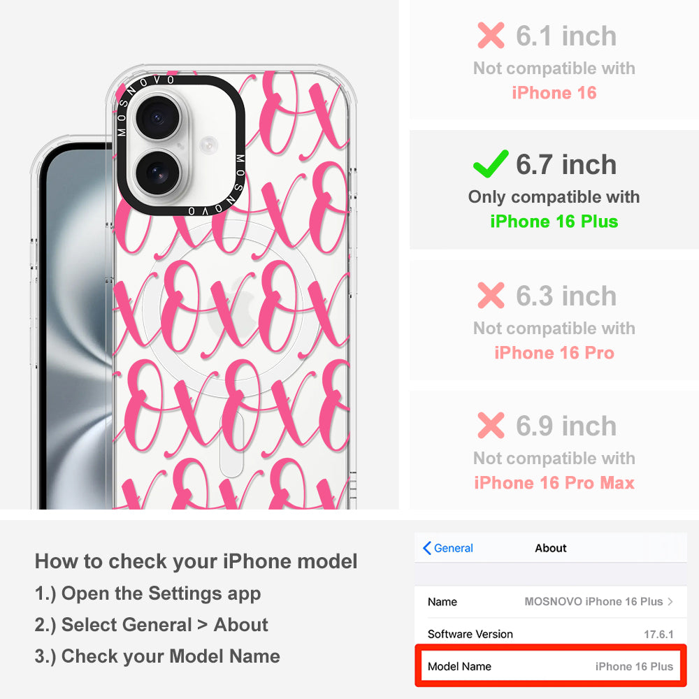 XOXO Phone Case - iPhone 16 Plus Case - MOSNOVO