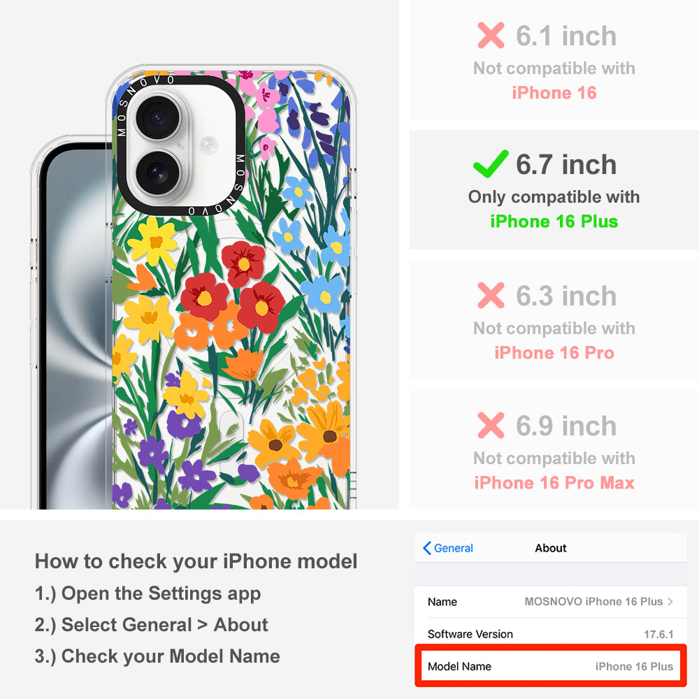 Spring Botanical Flower Floral Phone Case - iPhone 16 Plus Case - MOSNOVO