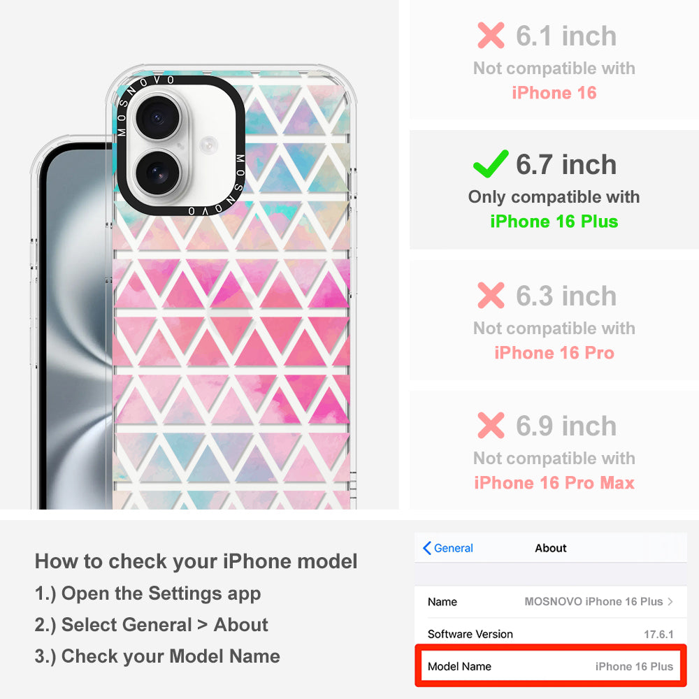 Gradient Triangles Phone Case - iPhone 16 Plus Case - MOSNOVO