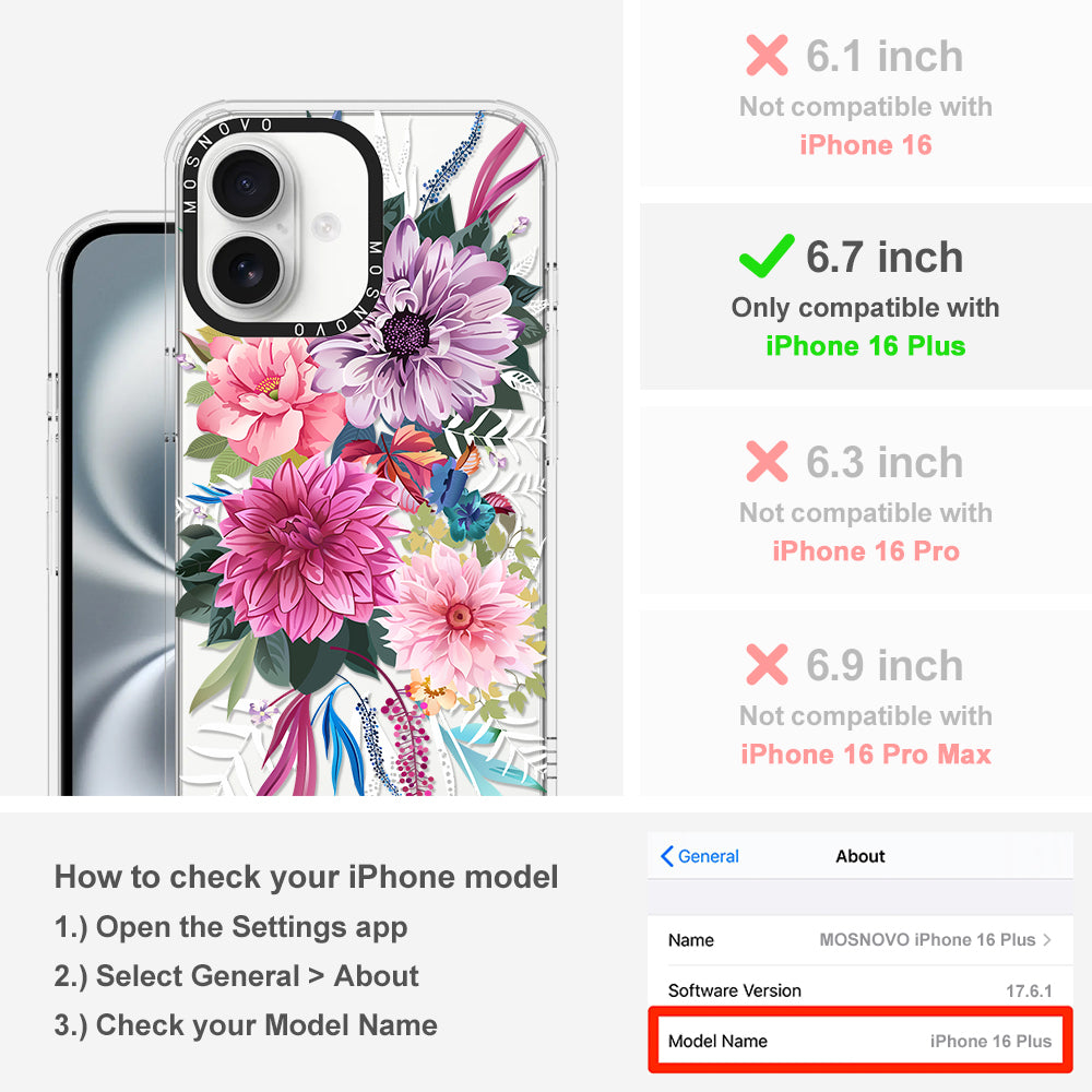 Dahlia Bloom Phone Case - iPhone 16 Plus Case - MOSNOVO