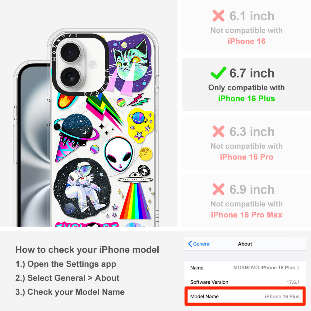 Sci-Fi Stickers Phone Case - iPhone 16 Plus Case - MOSNOVO