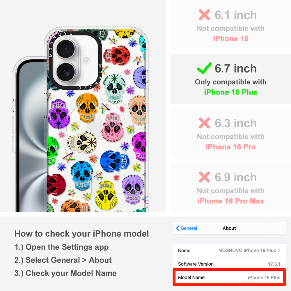 Skull Phone Case - iPhone 16 Plus Case - MOSNOVO