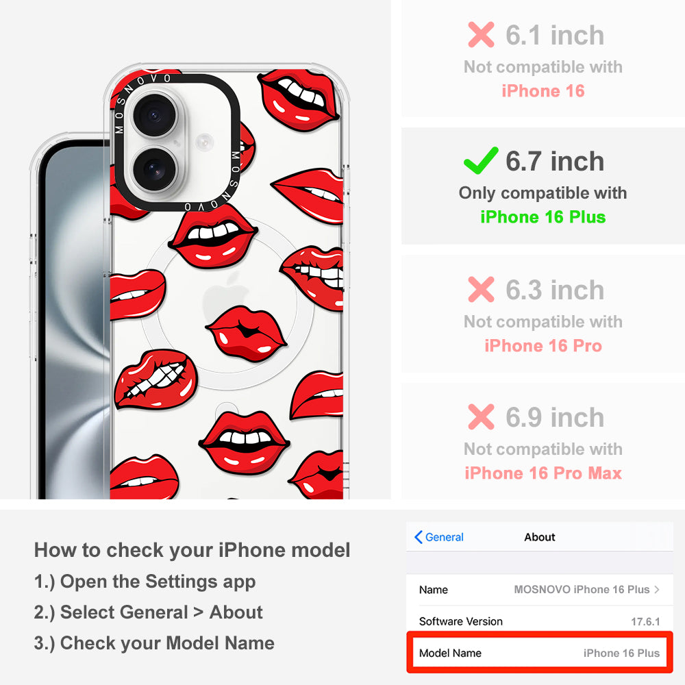 Hot Lips Phone Case - iPhone 16 Plus Case - MOSNOVO