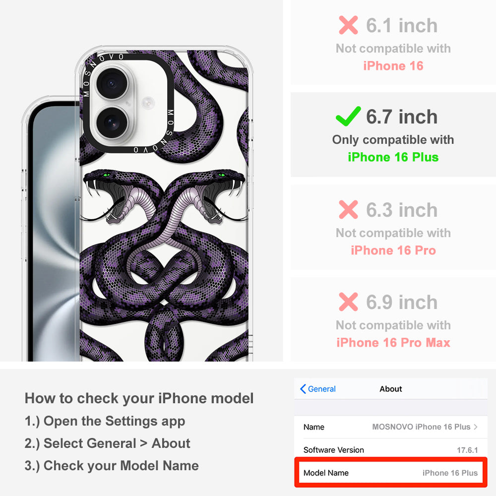 Mystery Snake Phone Case - iPhone 16 Plus Case - MOSNOVO