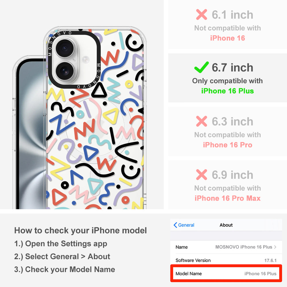 Doodle Art Phone Case - iPhone 16 Plus Case - MOSNOVO