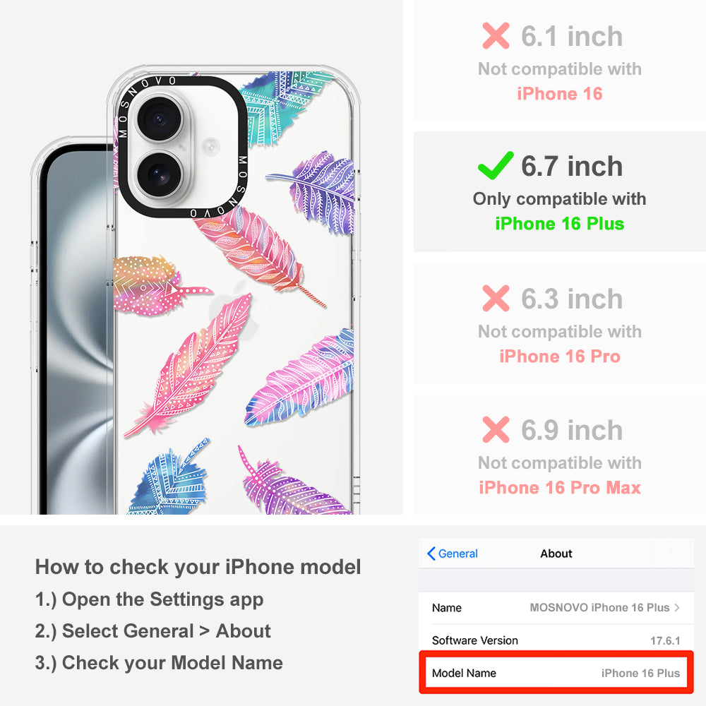 Tribal Feathers Phone Case - iPhone 16 Plus Case - MOSNOVO