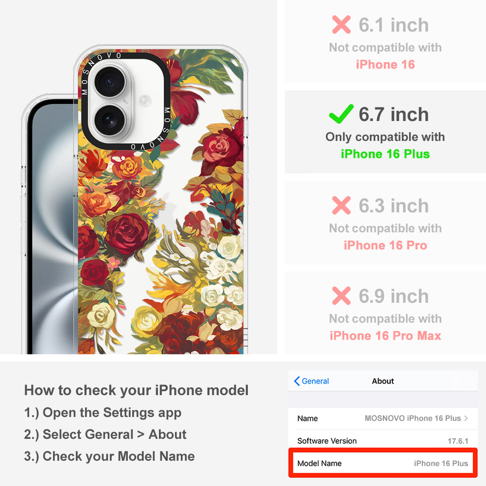 Vintage Flower Garden Phone Case - iPhone 16 Plus Case - MOSNOVO