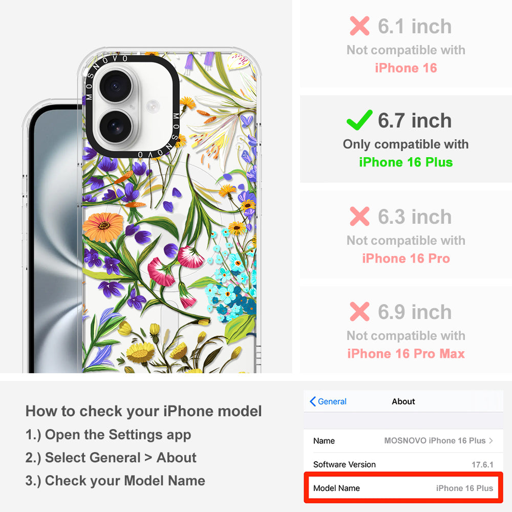 Summer Flower Holidays Phone Case - iPhone 16 Plus Case - MOSNOVO