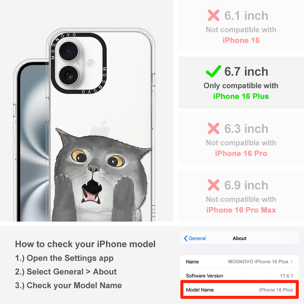 OMG Cat Phone Case - iPhone 16 Plus Case - MOSNOVO