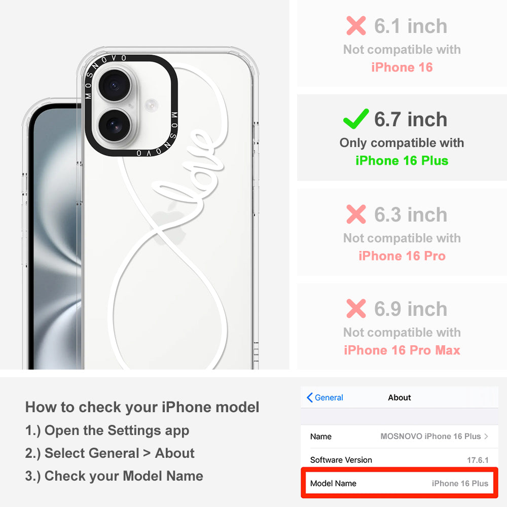 Infinity Love Phone Case - iPhone 16 Plus Case - MOSNOVO