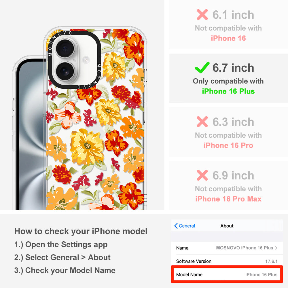 70s Boho Yellow Flower Phone Case - iPhone 16 Plus Case - MOSNOVO