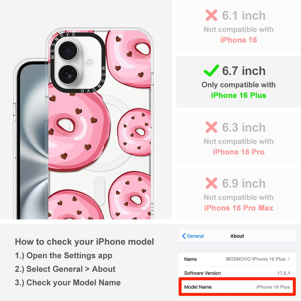 Pink Donuts Phone Case - iPhone 16 Plus Case - MOSNOVO