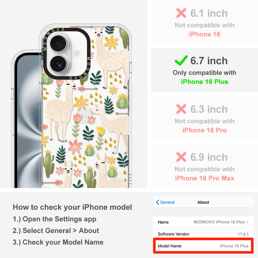 Desert Llama Phone Case - iPhone 16 Plus Case - MOSNOVO