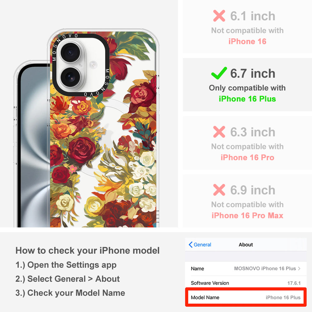 Vintage Flower Garden Phone Case - iPhone 16 Plus Case - MOSNOVO