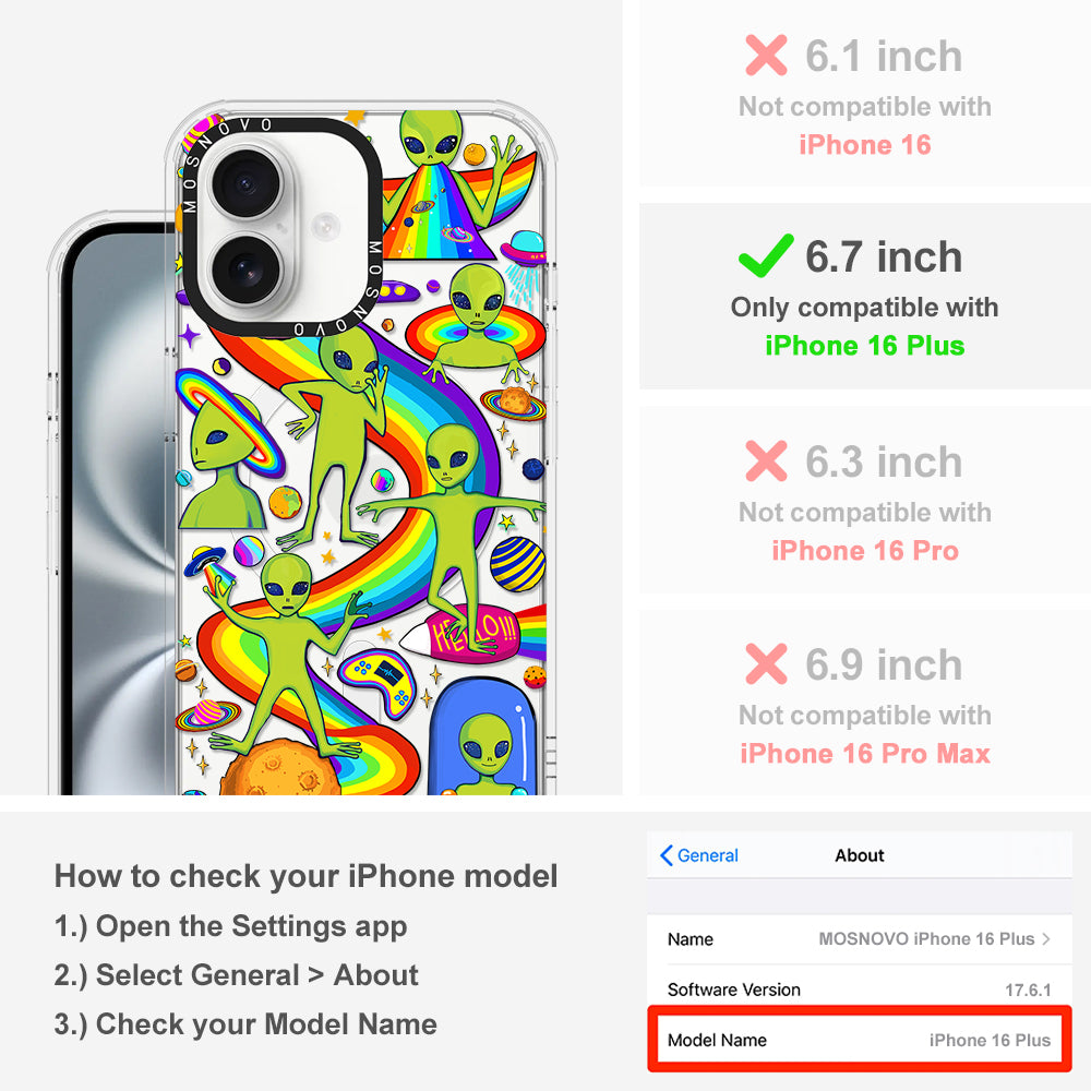 Funny Alien Phone Case - iPhone 16 Plus Case - MOSNOVO