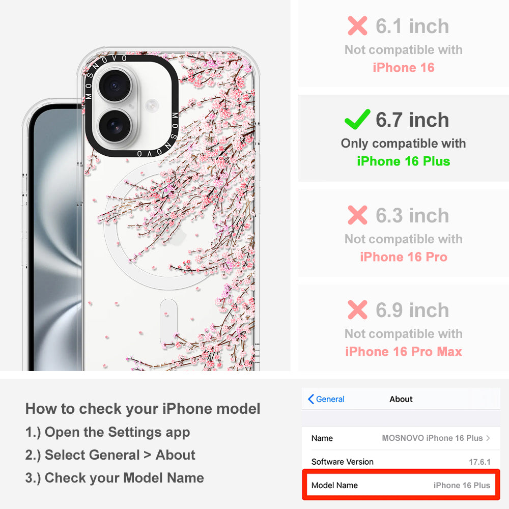 Cherry Blossom Phone Case - iPhone 16 Plus Case - MOSNOVO