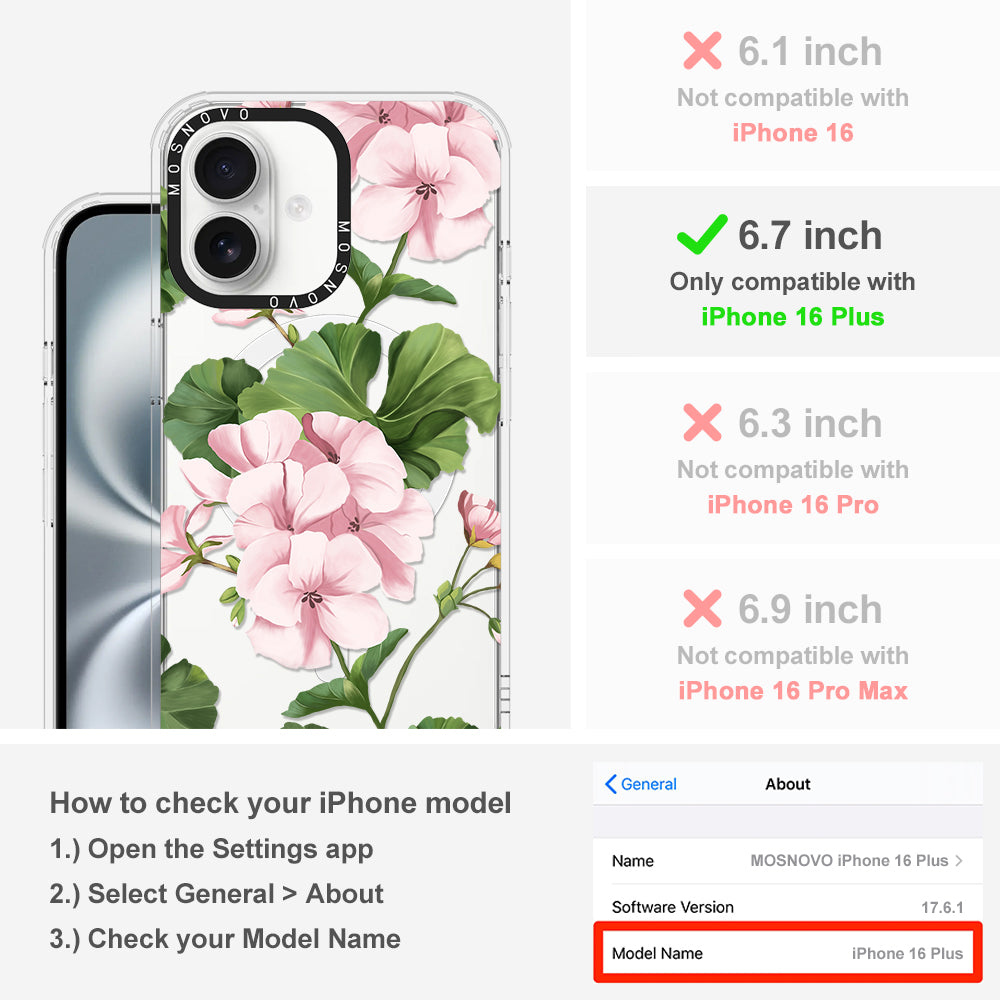 Geranium Phone Case - iPhone 16 Plus Case - MOSNOVO