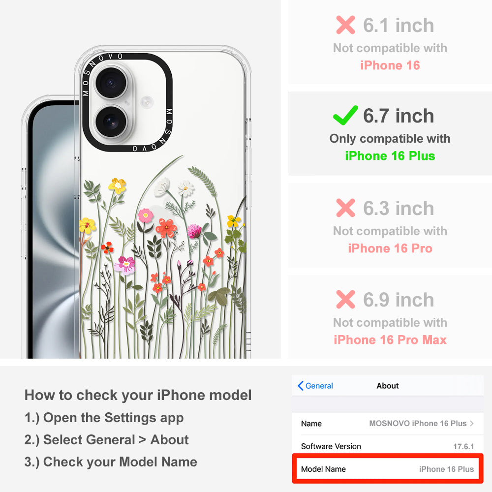 Spring Wildflower Phone Case - iPhone 16 Plus Case - MOSNOVO