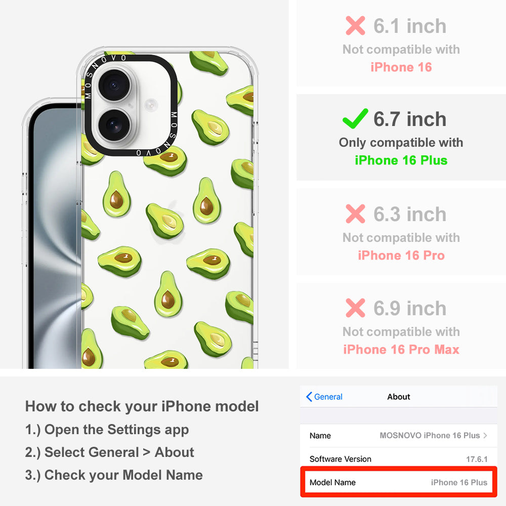 Fleshy Avocado Phone Case - iPhone 16 Plus Case - MOSNOVO