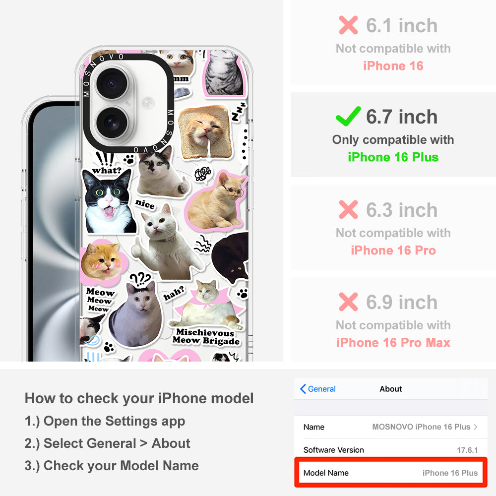 The Cat Brigade Phone Case - iPhone 16 Plus Case Clear With Magsafe