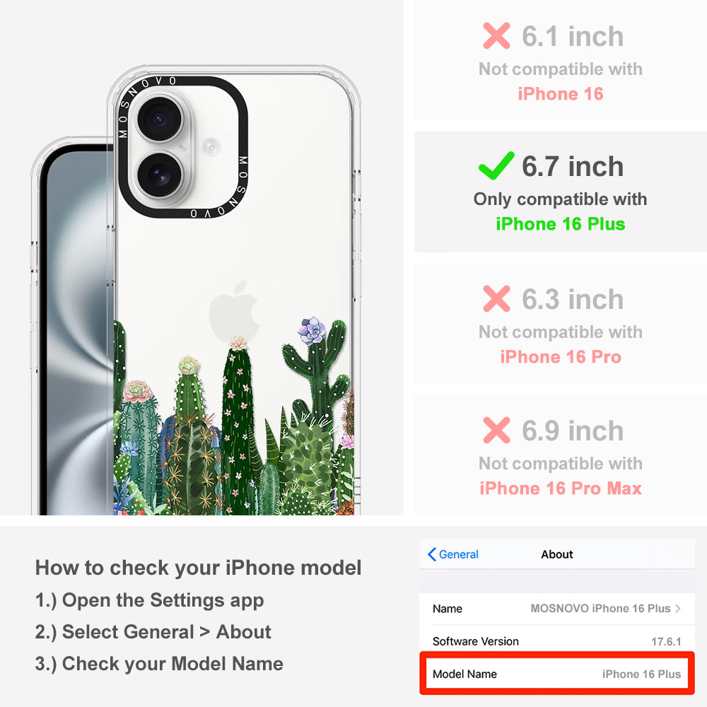 Desert Cactus Phone Case - iPhone 16 Plus Case - MOSNOVO