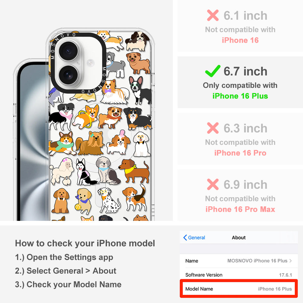 Cute Puppy Phone Case - iPhone 16 Plus Case - MOSNOVO