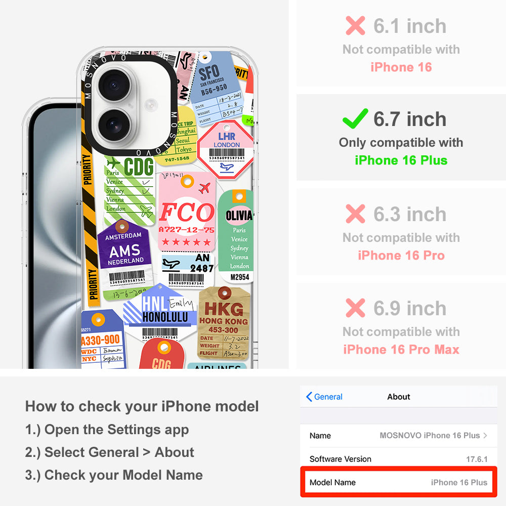 Ticket Label Phone Case - iPhone 16 Plus Case - MOSNOVO