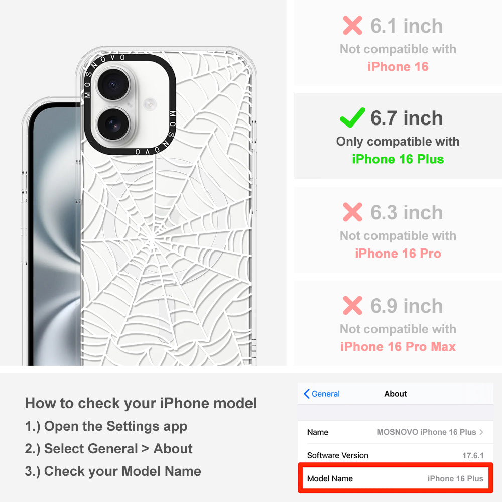 Spider Web Phone Case - iPhone 16 Plus Case - MOSNOVO