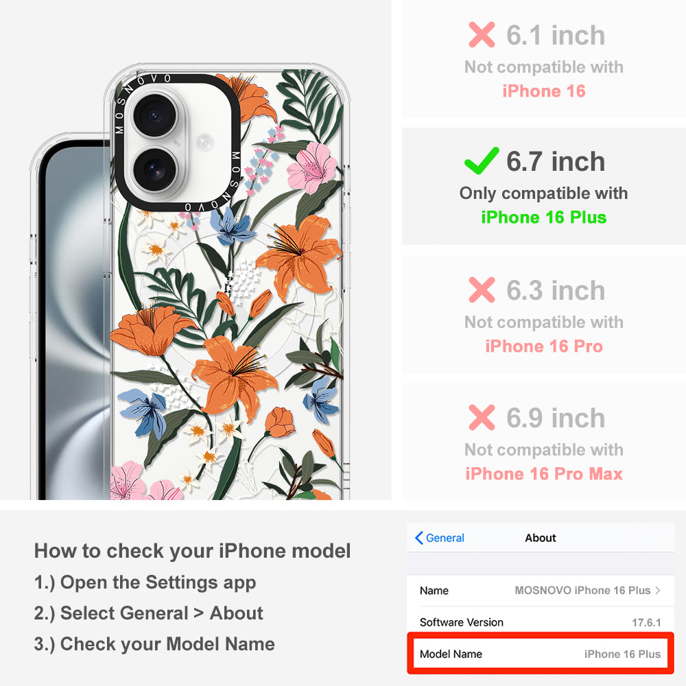 Lily Garden Phone Case - iPhone 16 Plus Case - MOSNOVO