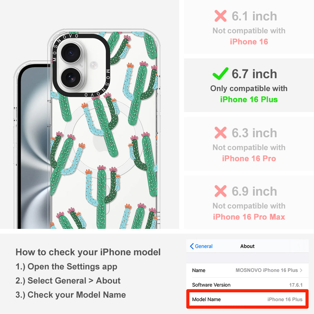 Cactus Phone Case - iPhone 16 Plus Case - MOSNOVO