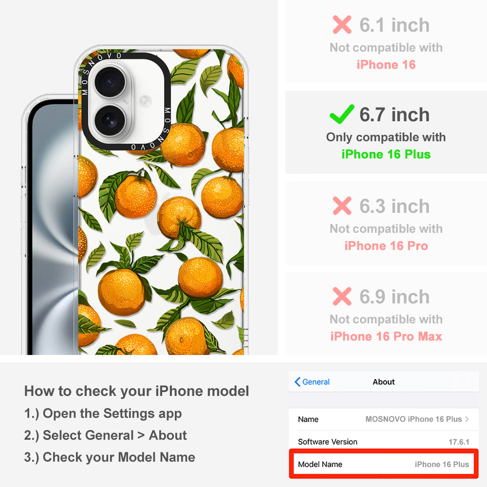 Tangerine Phone Case - iPhone 16 Plus Case - MOSNOVO