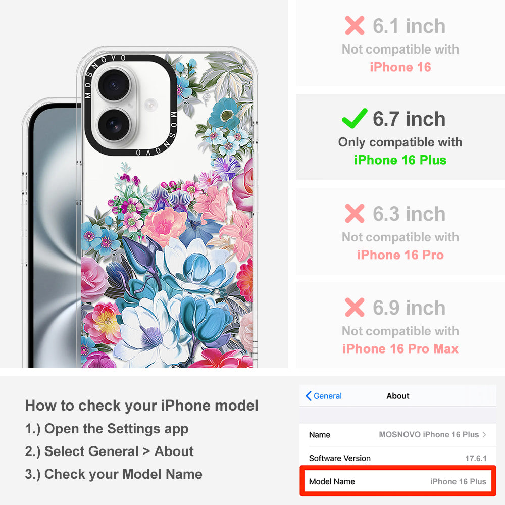 Magnolia Flower Phone Case - iPhone 16 Plus Case - MOSNOVO