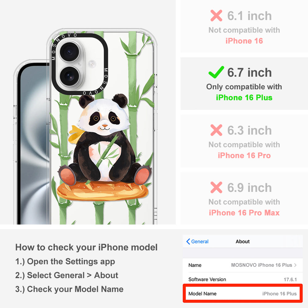 Bamboo Panda Phone Case - iPhone 16 Plus Case - MOSNOVO