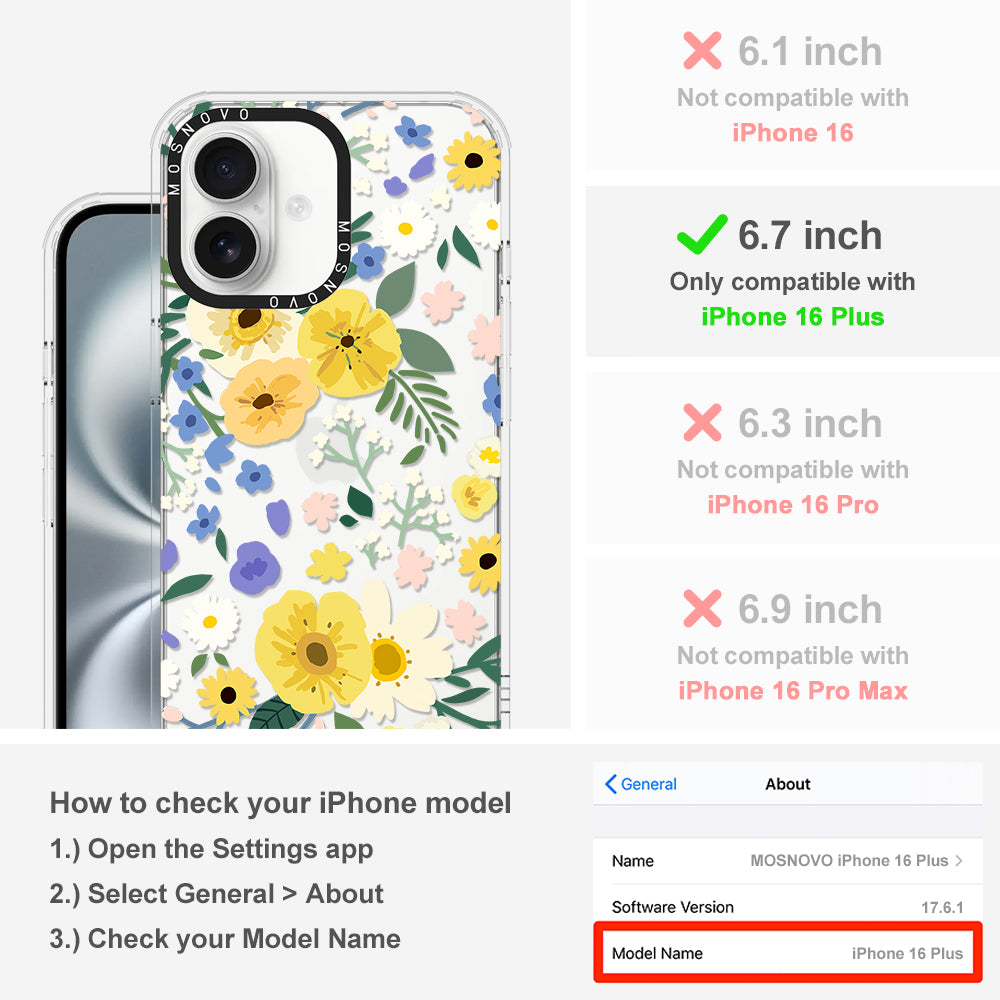 Spring Wild Floral Phone Case - iPhone 16 Plus Case - MOSNOVO