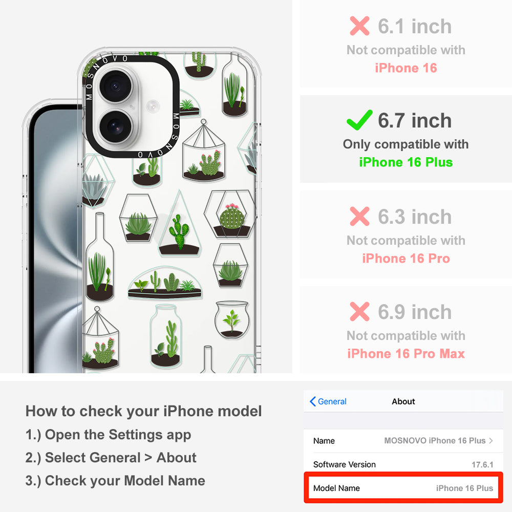 Cactus Plant Phone Case - iPhone 16 Plus Case - MOSNOVO